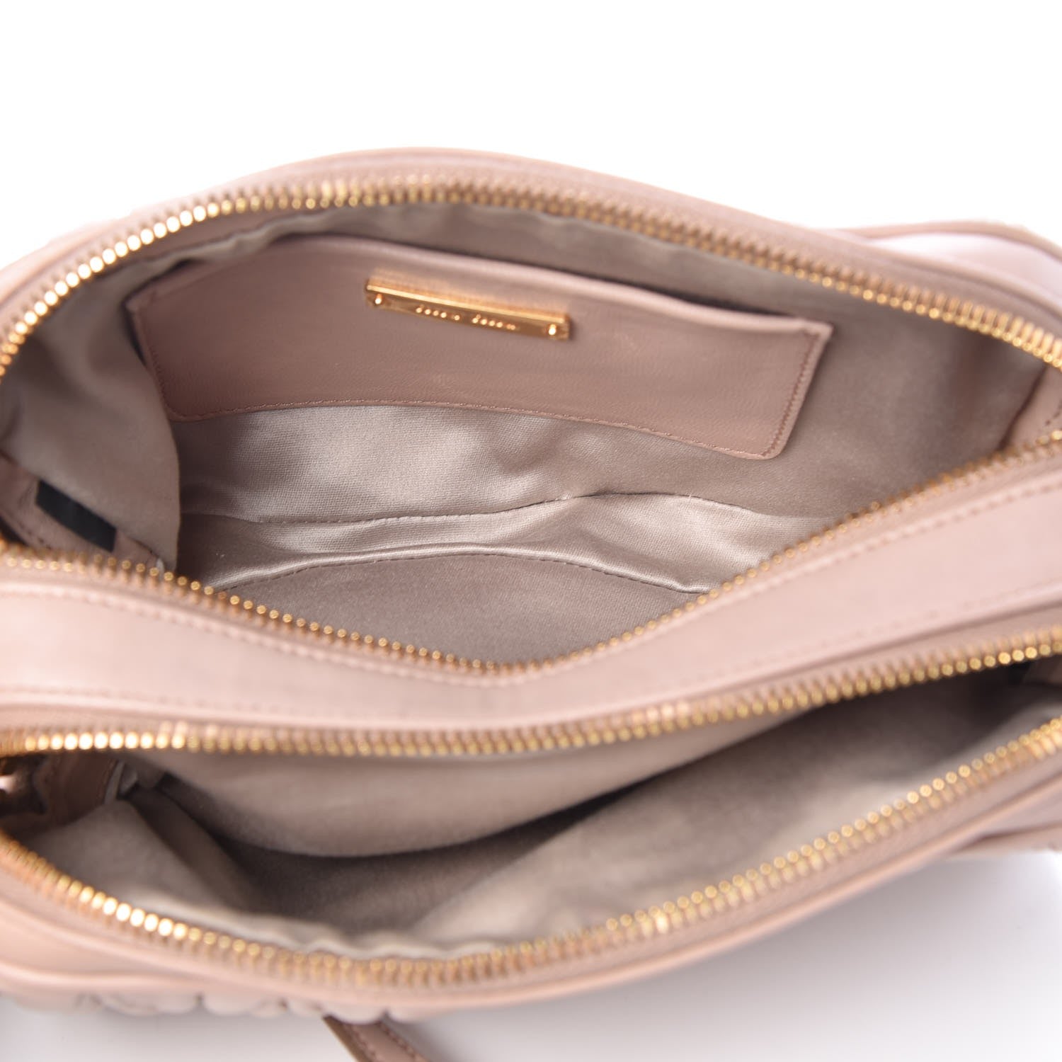 Miu Miu Nappa Matelasse Double Zip Chain Shoulder Bag Cammeo 6 of 13