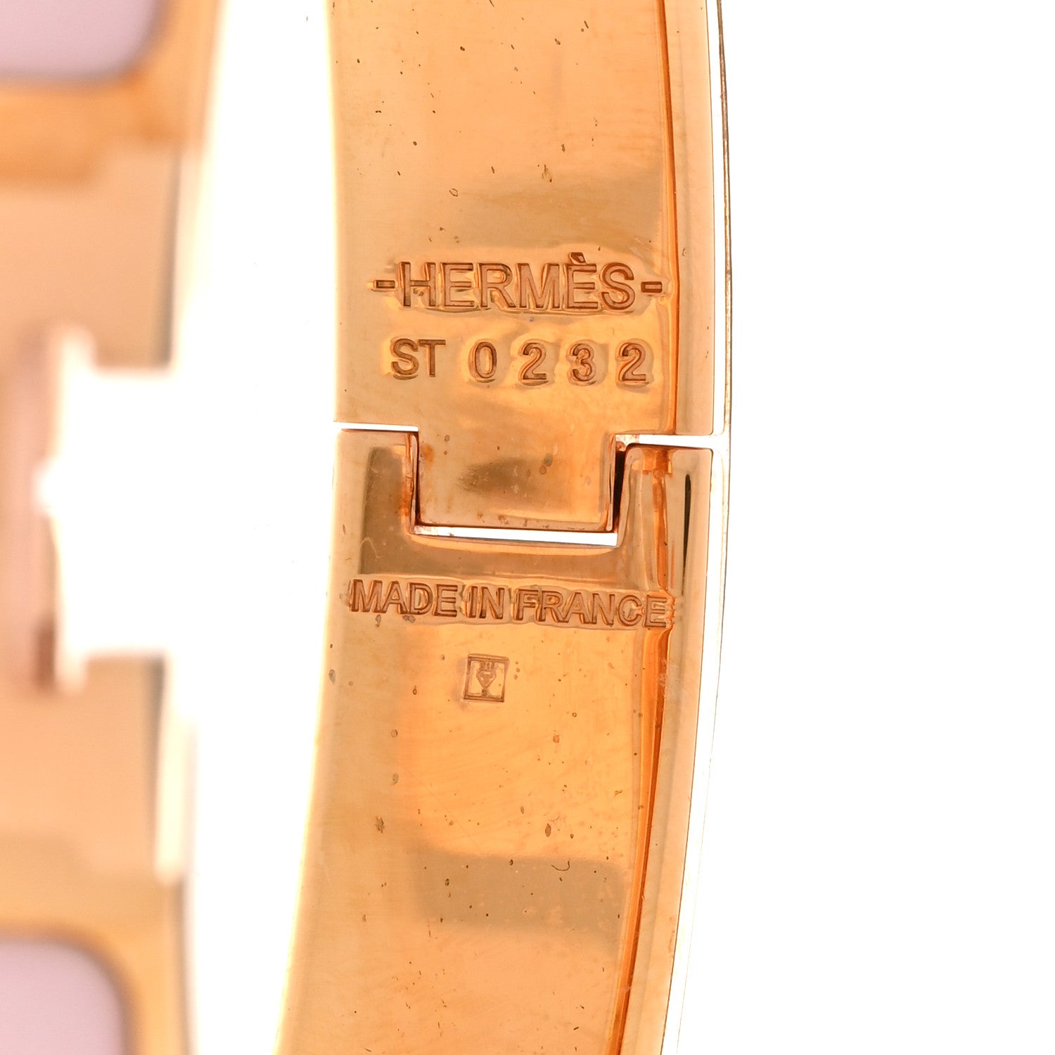 Hermes Enamel Narrow Clic Clac H Bracelet GM Rose Candeur 4 of 5
