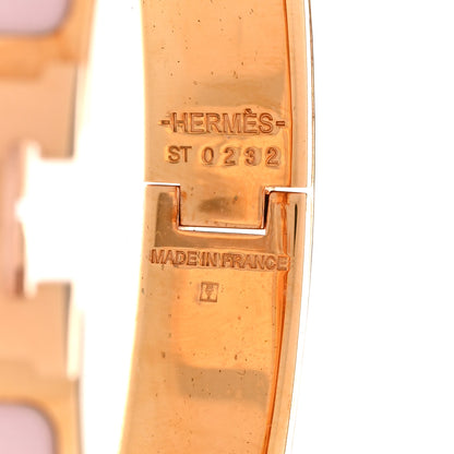 Hermes Enamel Narrow Clic Clac H Bracelet GM Rose Candeur 4 of 5