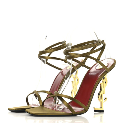 Saint Laurent Crepe Satin Opyum 110 Sandals 41 Cuba Gold 4 of 9