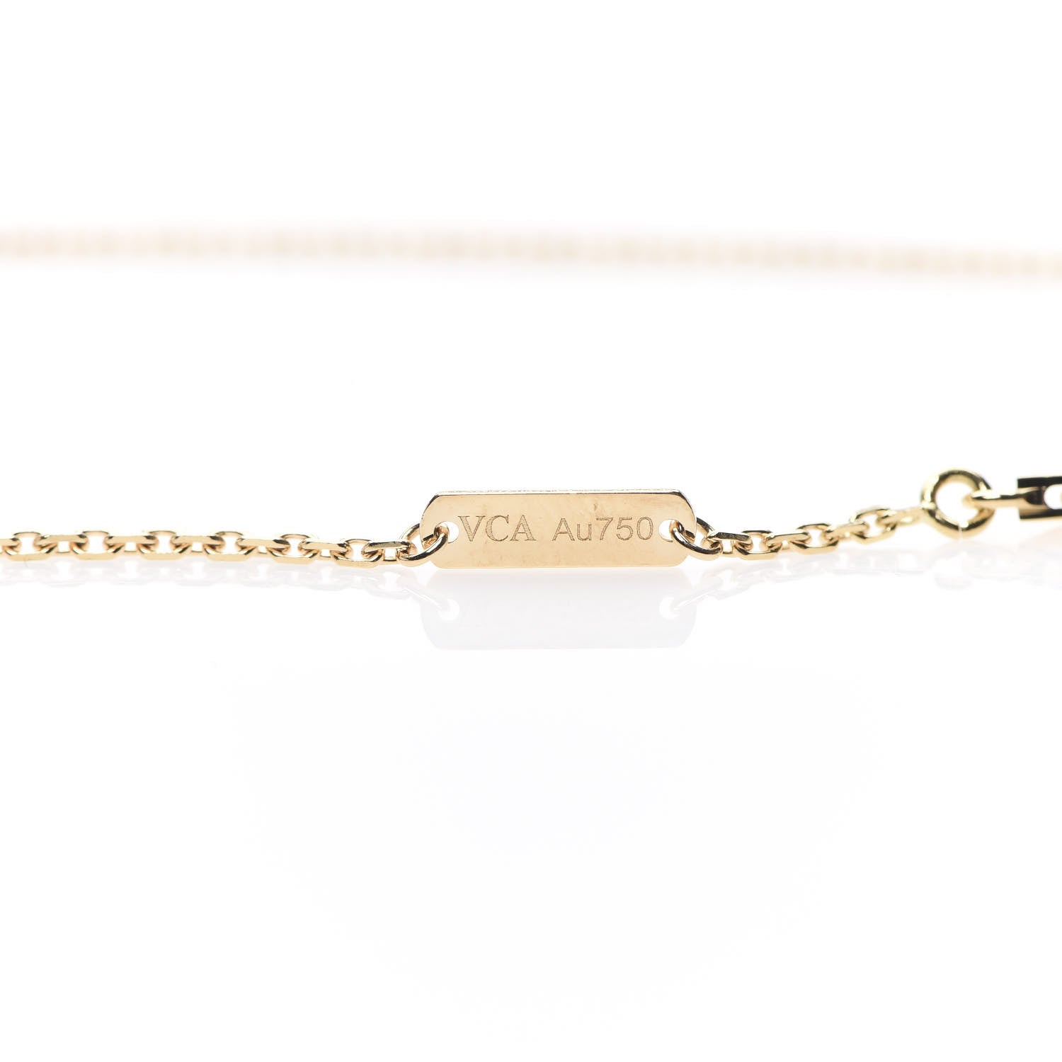 Van Cleef & Arpels 18K Yellow Gold Mother of Pearl Vintage Alhambra Pendant Necklace 5 of 6