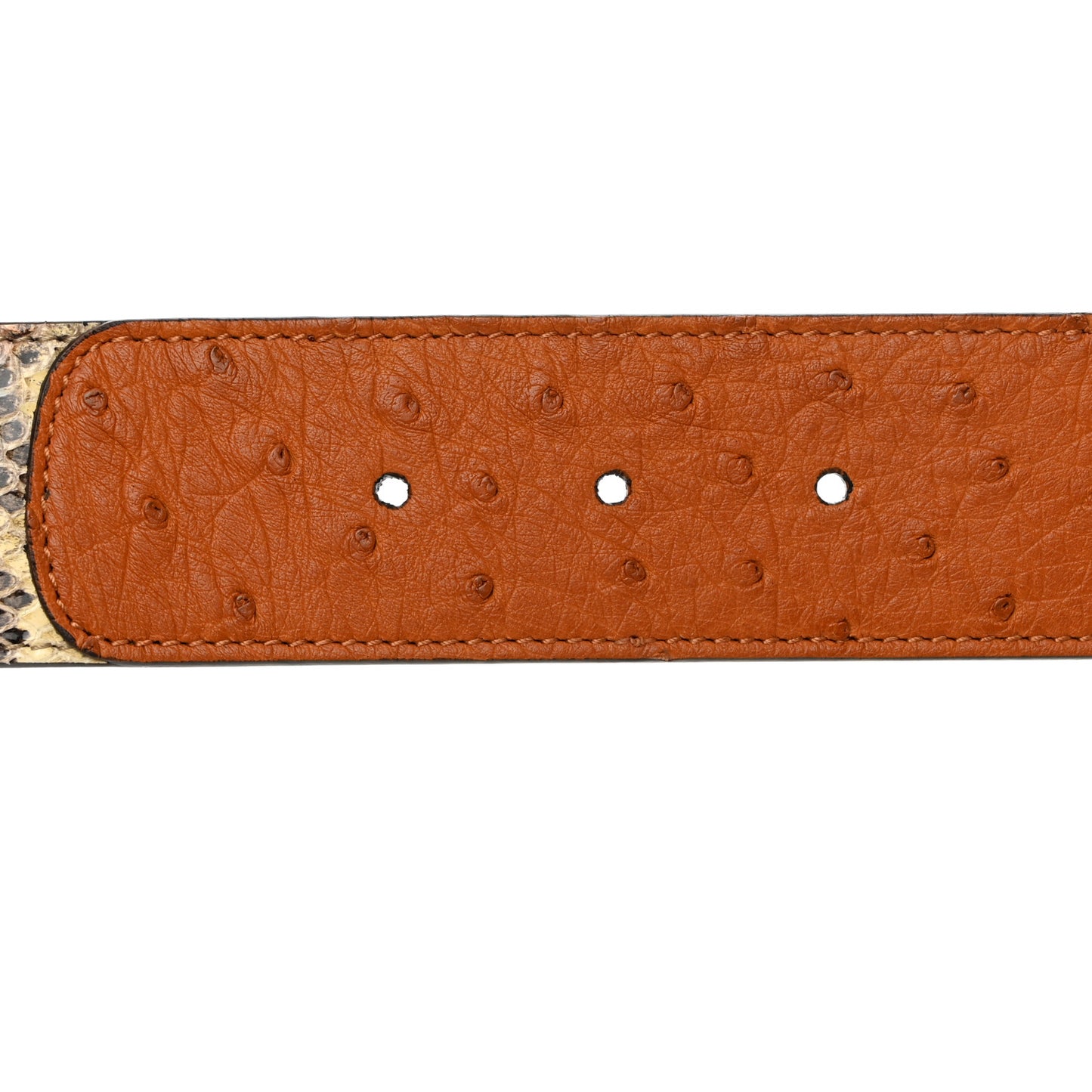 Ostrich Snakeskin Double G 40mm Belt 75 30 Gold Cloud Butter Ivory Paradise Cloud