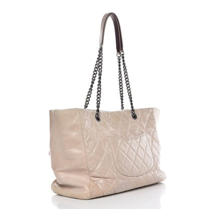 Chanel Glazed Calfskin Quilted Large Duo Color Tote Light Pink 3 of 20