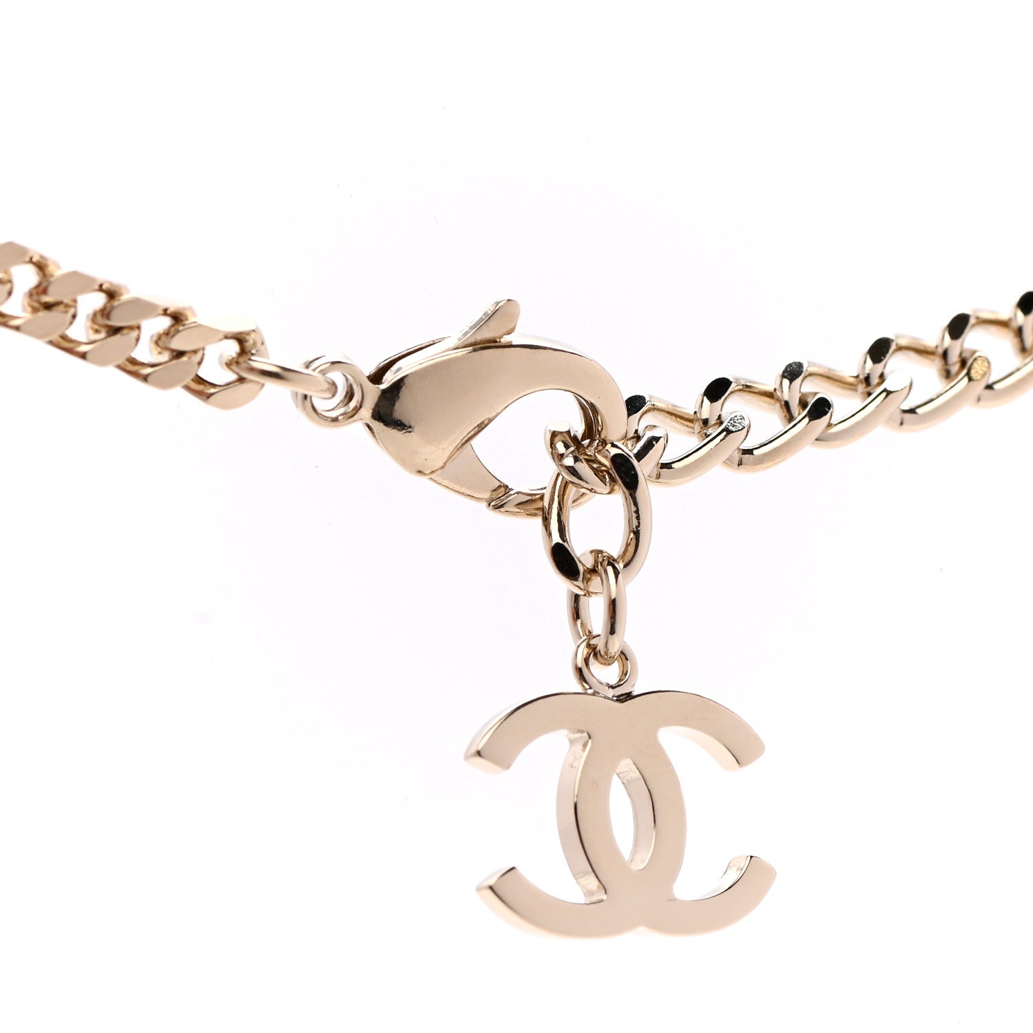 Chanel Crystal Chain CC Choker Gold Silver 5 of 7