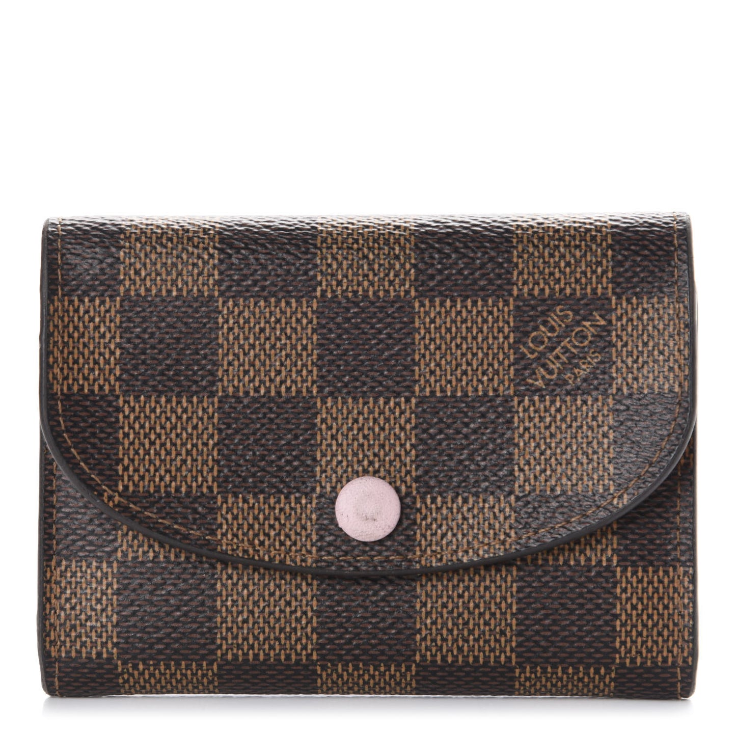 Damier Ebene Rosalie Coin Purse Rose Ballerine