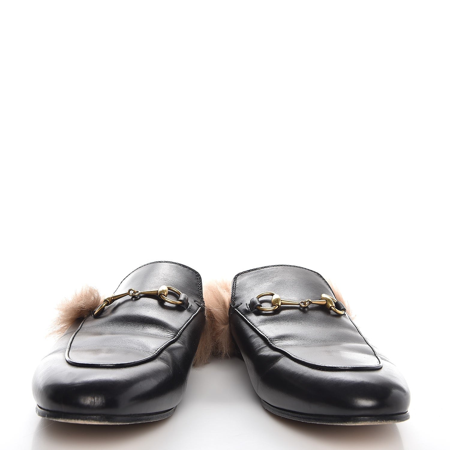 Gucci Calfskin Fur Womens Princetown Slippers 40 Black 5 of 9