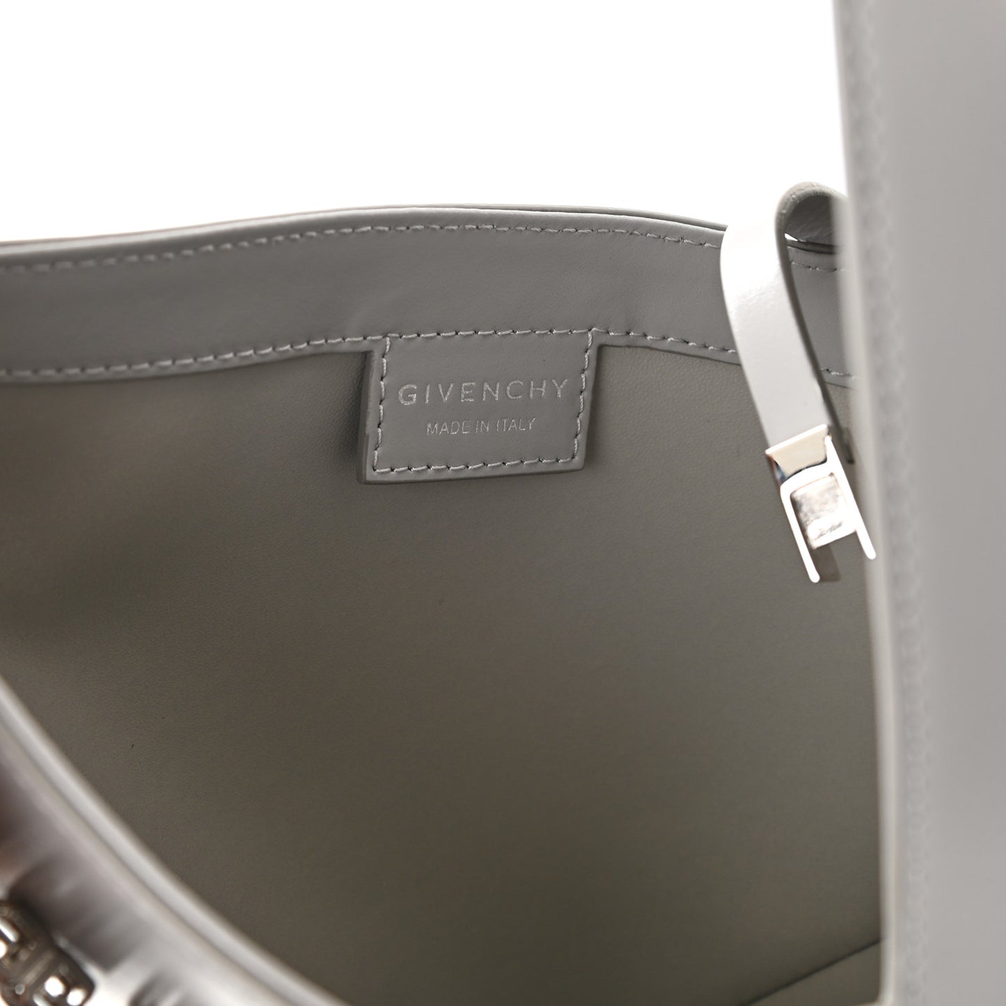 Box Calfskin Small Cut Out Shoulder Bag Cloud Grey