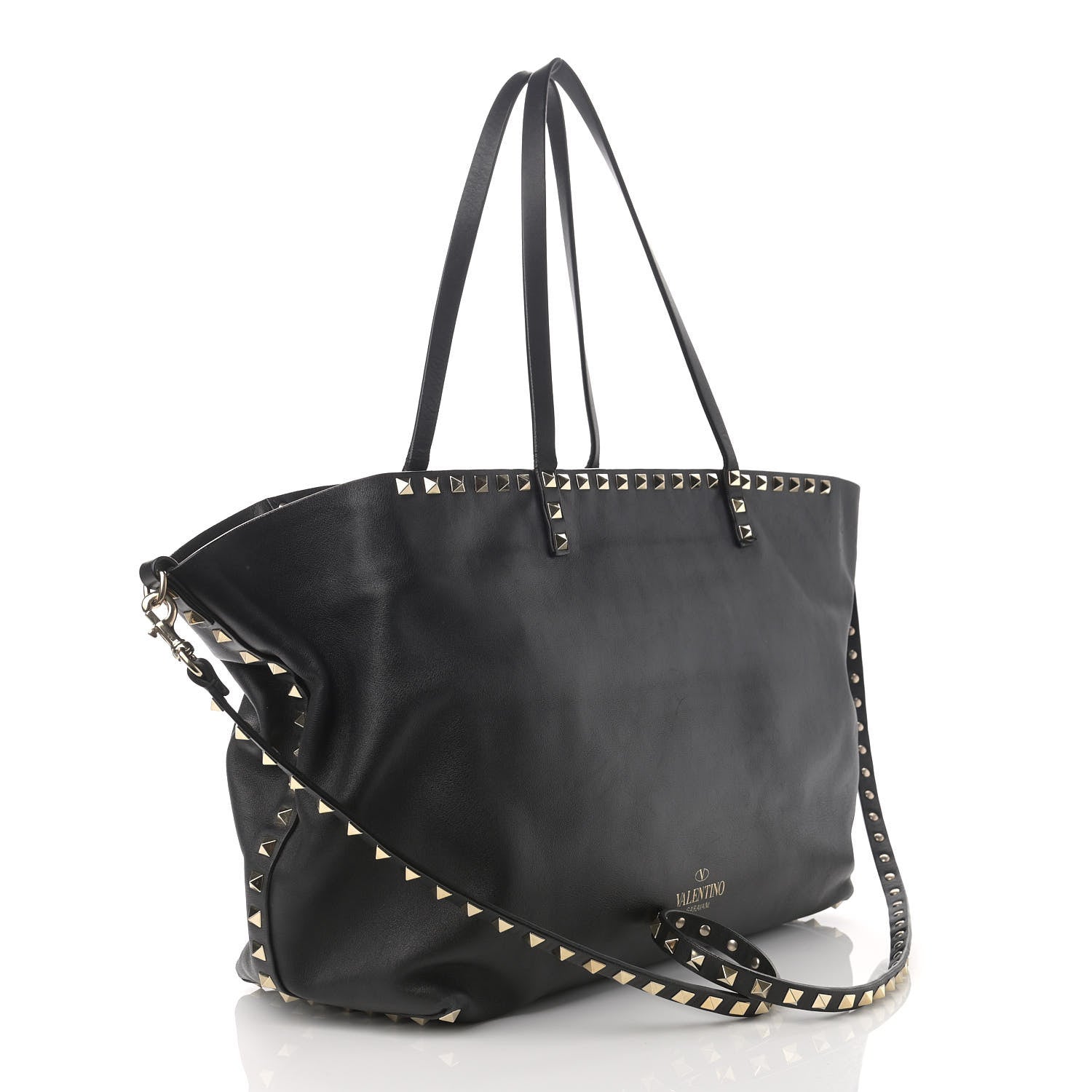 Valentino Garavani Vitello Rockstud Crossbody Tote Black 2 of 14