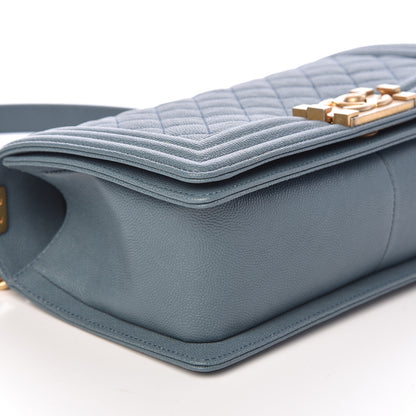 Chanel Caviar Quilted Medium Boy Flap Blue 8 of 10