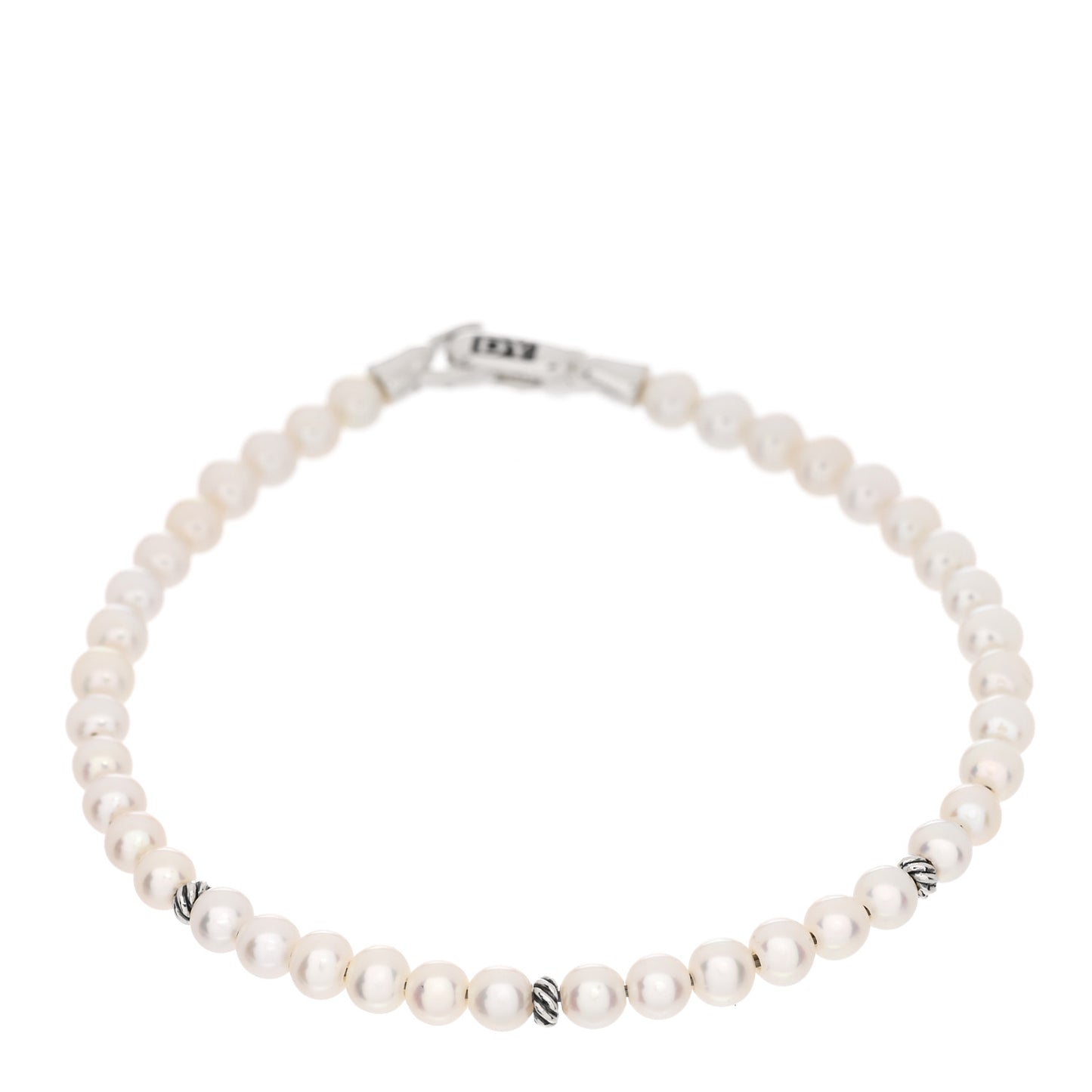 Sterling Silver Pearl 4mm Bijoux Spiritual Beads Bracelet