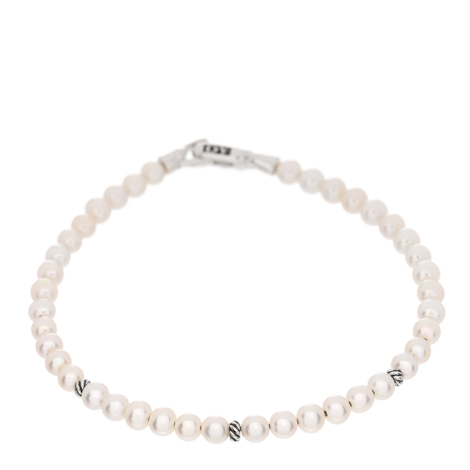 David Yurman Sterling Silver Pearl 4mm Bijoux Spiritual Beads Bracelet 1 of 3