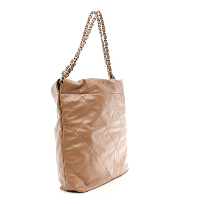 Chanel Shiny Calfskin Quilted Small Chanel 22 Beige 4 of 11