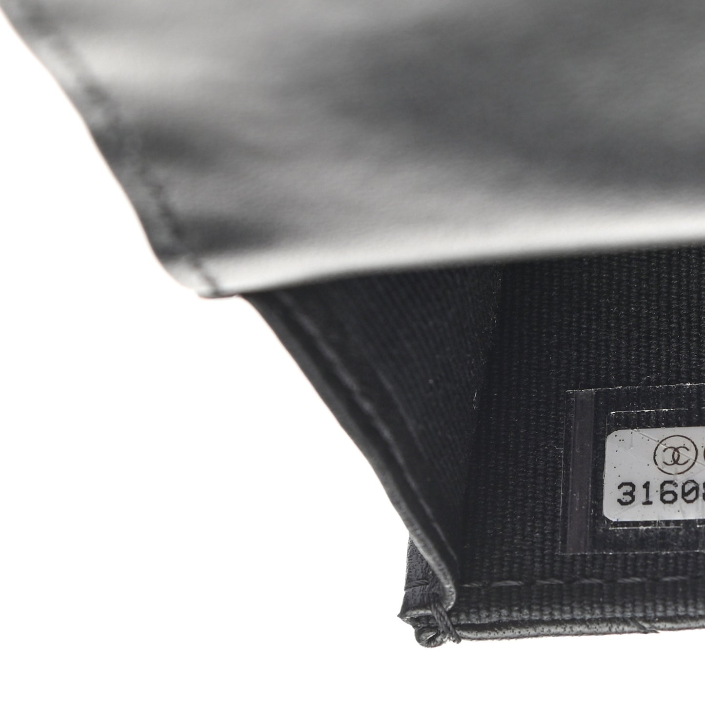 Lambskin Quilted CC Hook Card Holder Black