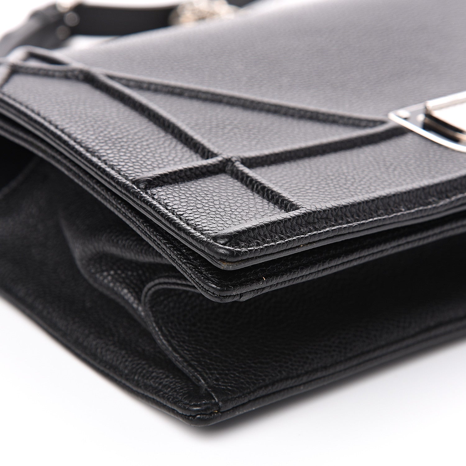 Christian Dior Grained Calfskin Medium Diorama Flap Bag Black 7 of 9