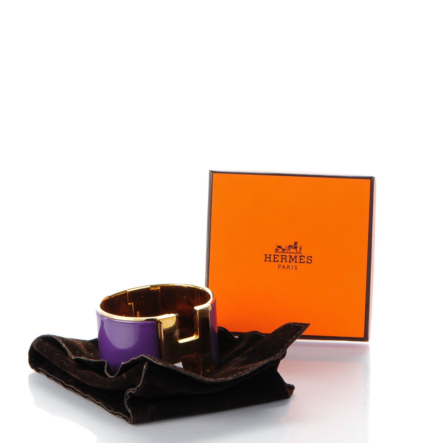 Hermes Enamel Extra Wide Clic Clac H Bracelet PM Pourpre 6 of 6