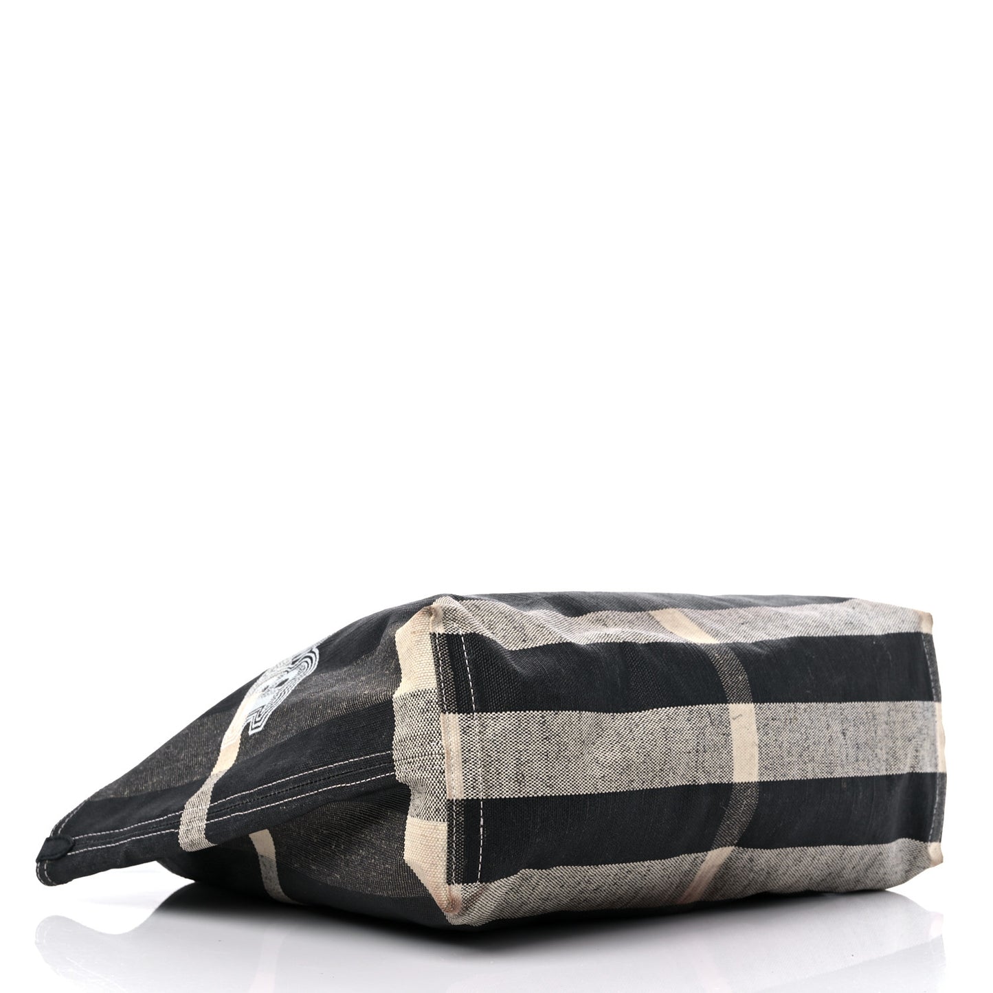 Coated Canvas Mega Check Medium Doodle Tote Black White