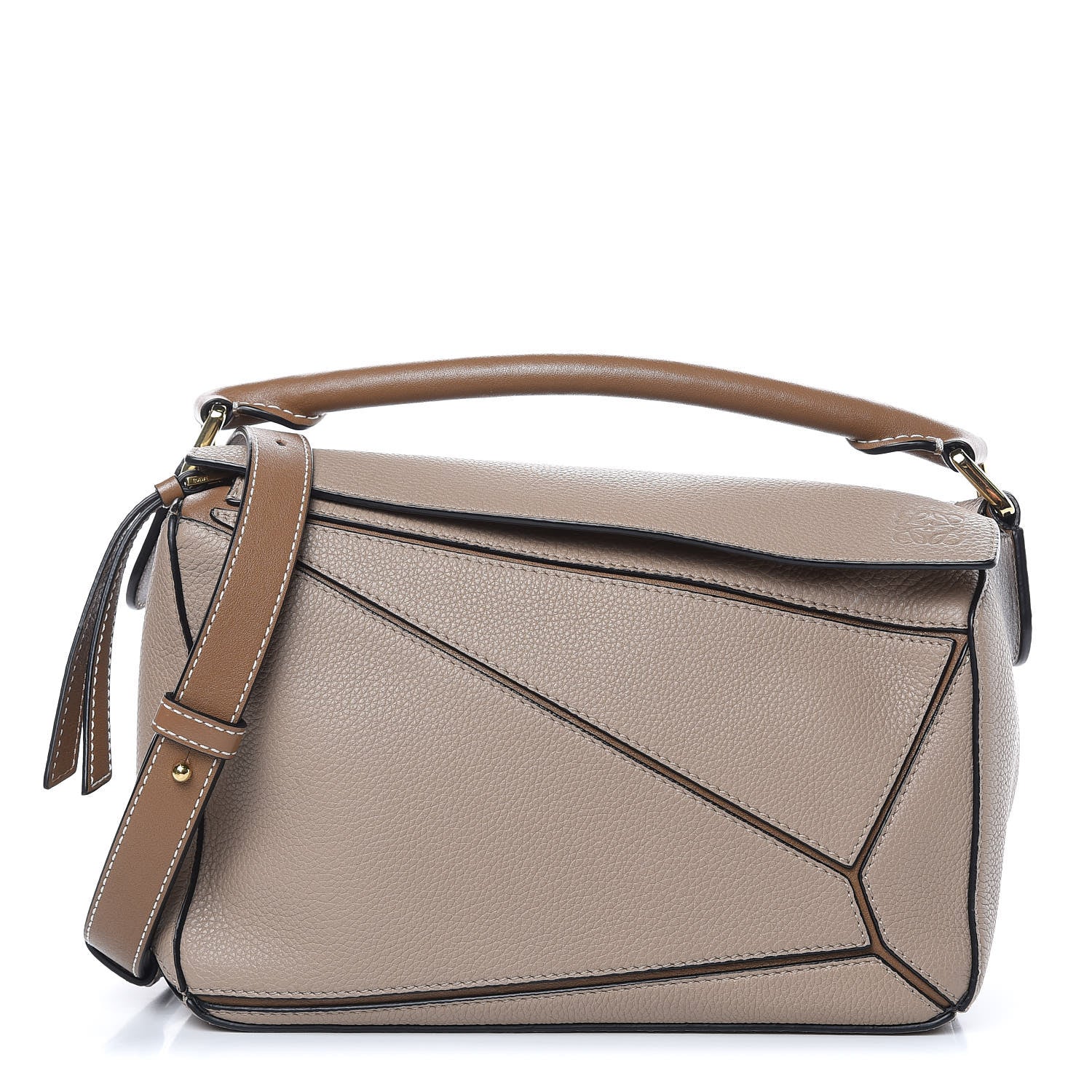 Loewe Grained Calfskin Small Puzzle Bag Sand Mink 1 of 9