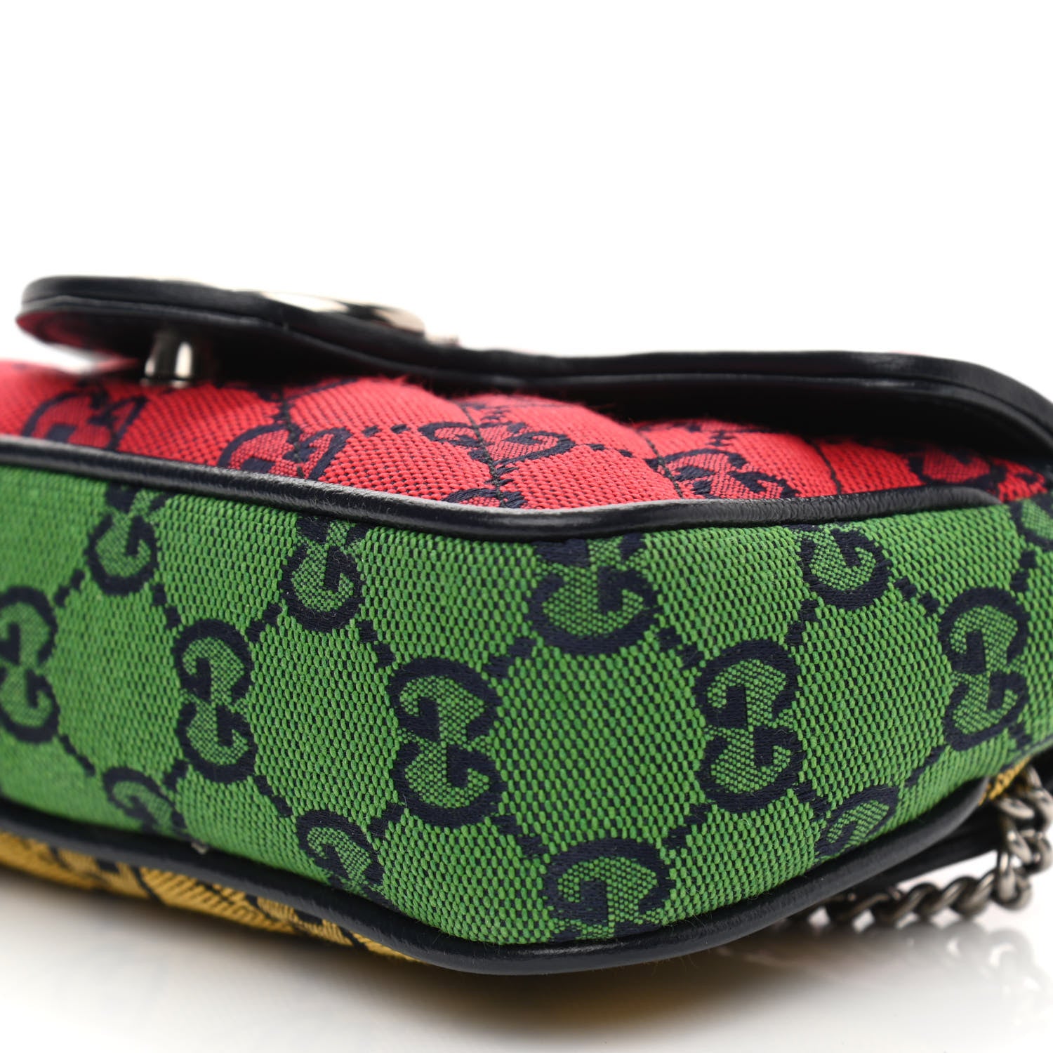 Gucci Monogram Multicolor Matelasse Diagonal Super Mini GG Marmont Shoulder Bag Pink Blue Red Yellow Green 10 of 10