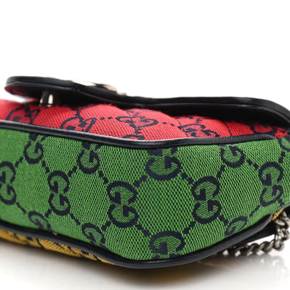 Gucci Monogram Multicolor Matelasse Diagonal Super Mini GG Marmont Shoulder Bag Pink Blue Red Yellow Green 10 of 10