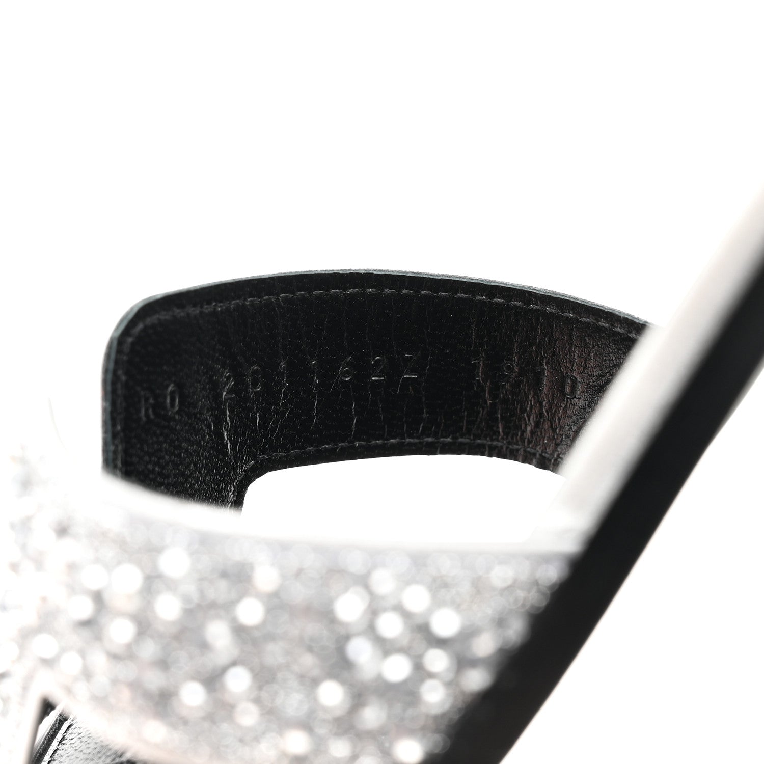 Hermes Velvet Goatskin Crystal Beads Oran Sandals 38.5 Gris Argente 6 of 9