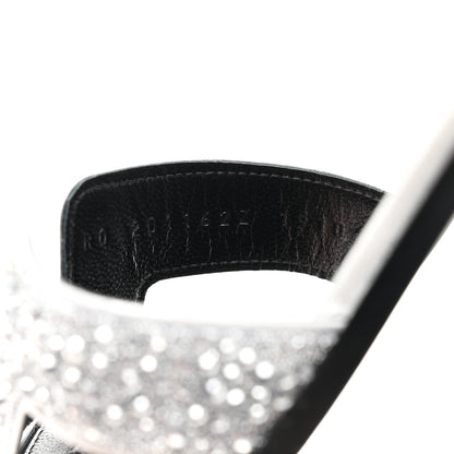 Hermes Velvet Goatskin Crystal Beads Oran Sandals 38.5 Gris Argente 6 of 9