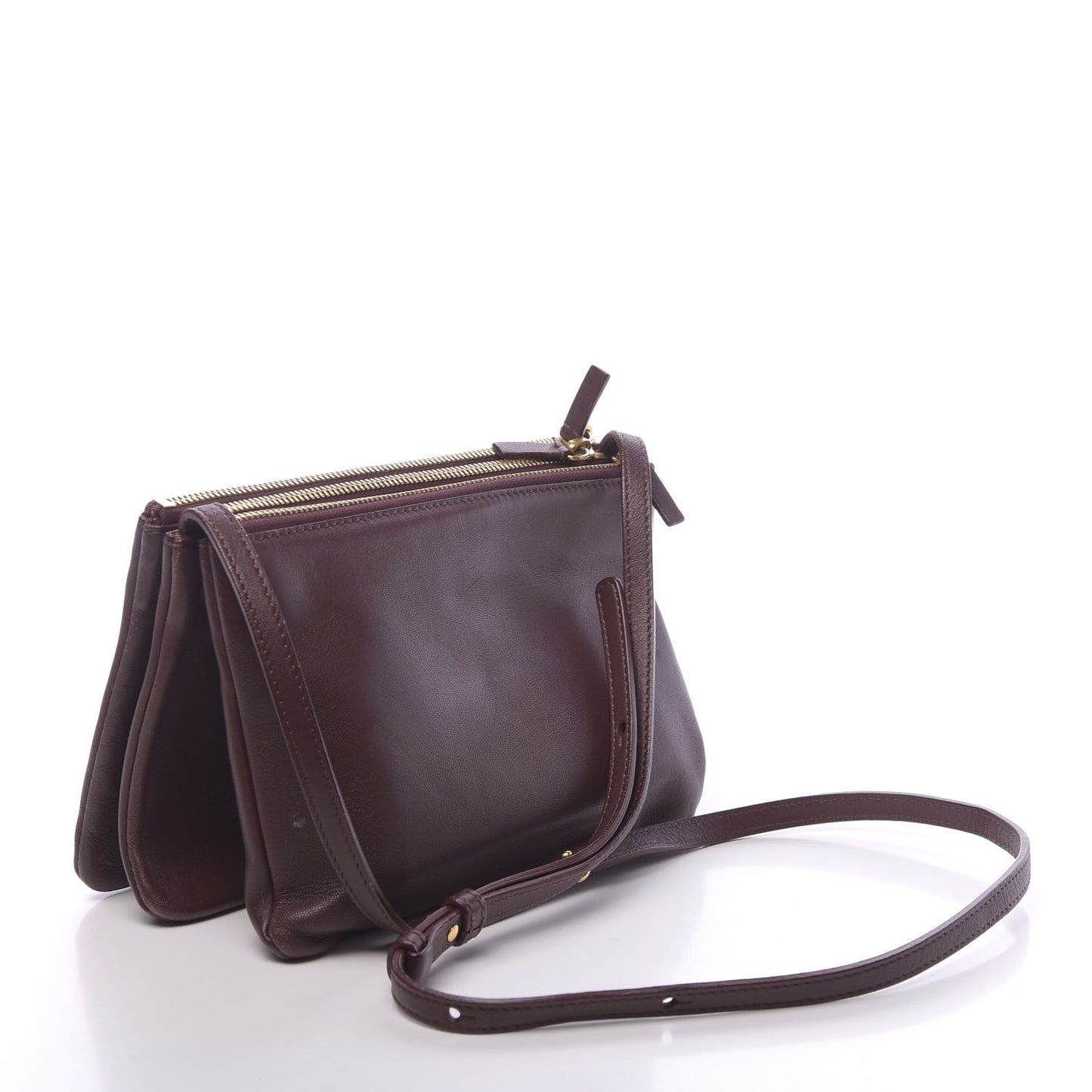Smooth Lambskin Small Trio Crossbody Bag Burgundy