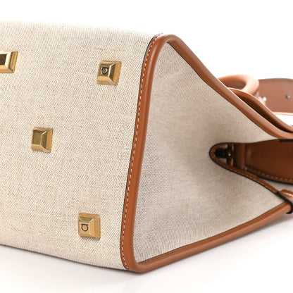 Salvatore Ferragamo Canvas Calfskin Medium The Studio Bag Beige Brown 8 of 8