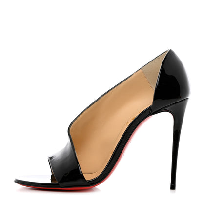Christian Louboutin Patent Phoebe Asymmetric 100 Pumps 39 Black 1 of 12