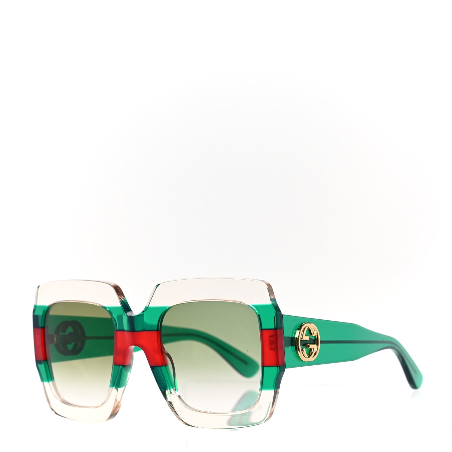 Square Web Frame GG0178S Sunglasses Green Red