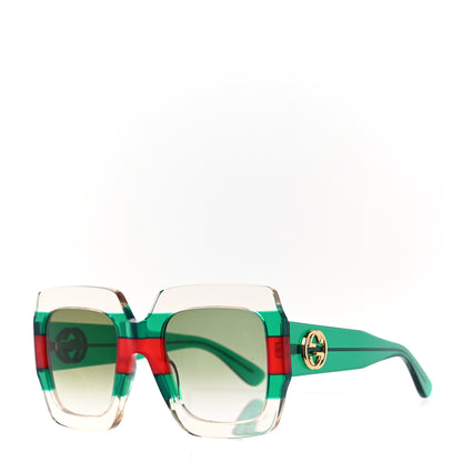 Gucci Square Web Frame GG0178S Sunglasses Green Red 1 of 7
