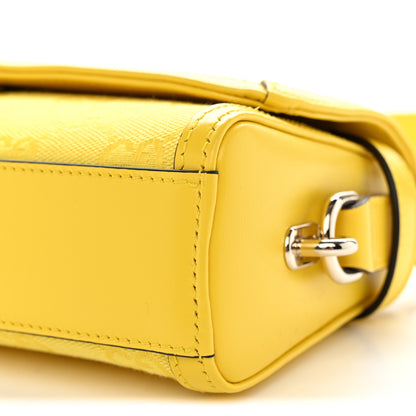 Gucci GG Monogram Textured Dollar Calfskin Small Luce Shoulder Bag Yellow 10 of 10