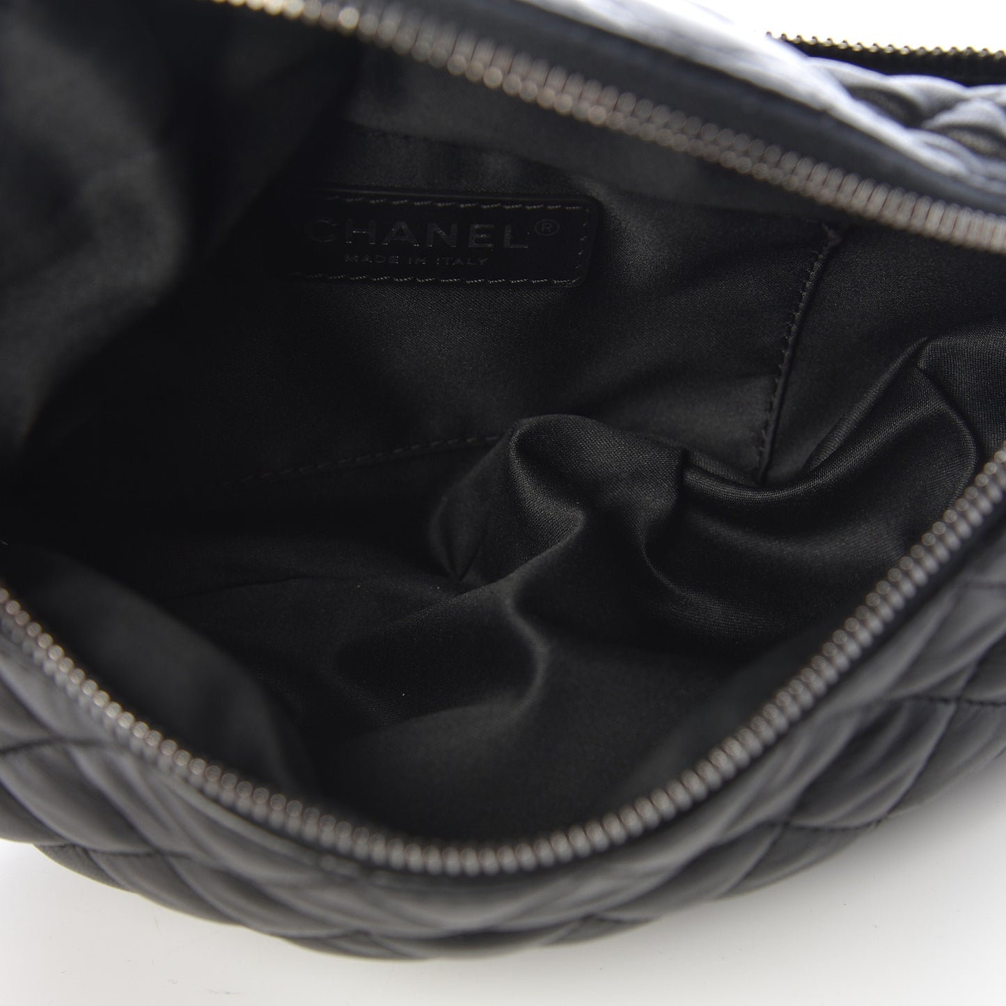Calfskin Quilted Belt Me Up Waist Bag Black