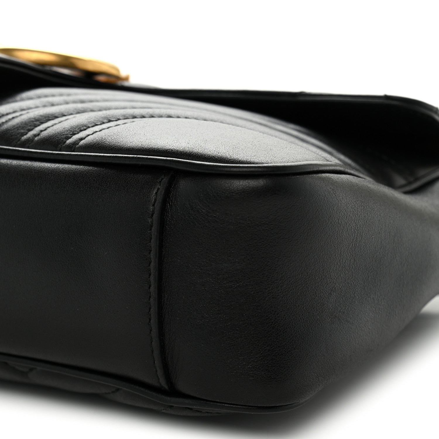 Gucci Calfskin Matelasse Medium GG Marmont Shoulder Bag Black 10 of 10