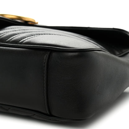Gucci Calfskin Matelasse Medium GG Marmont Shoulder Bag Black 10 of 10