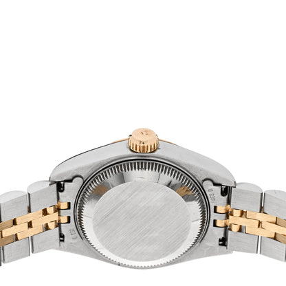 Rolex Stainless Steel 18K Yellow Gold Diamond 26mm Oyster Perpetual Datejust Watch Red Gradient 69173 4 of 4