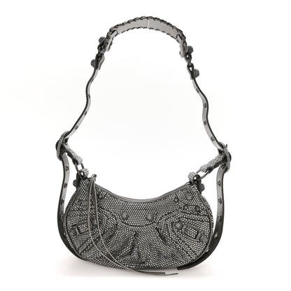 Balenciaga Rhinestone Encrusted Le Cagole Shoulder Bag XS Silver 1 of 11