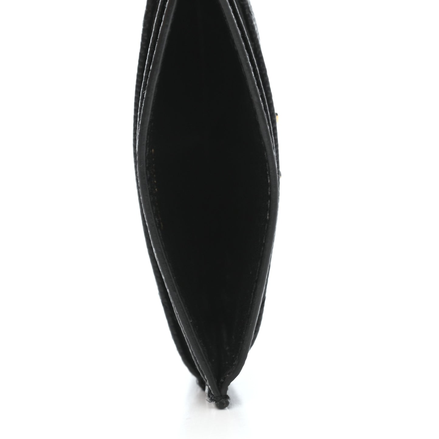 Grain De Poudre Matelasse Chevron Monogram Credit Card Case Black