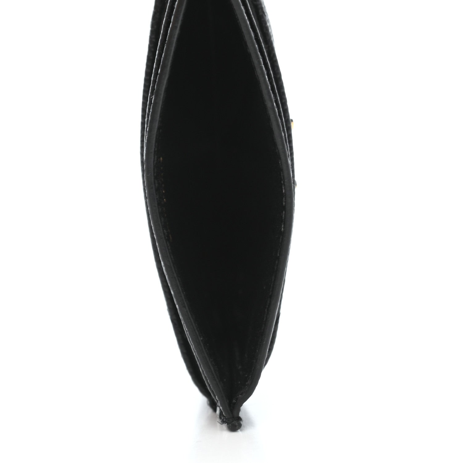 Saint Laurent Grain De Poudre Matelasse Chevron Monogram Credit Card Case Black 5 of 8
