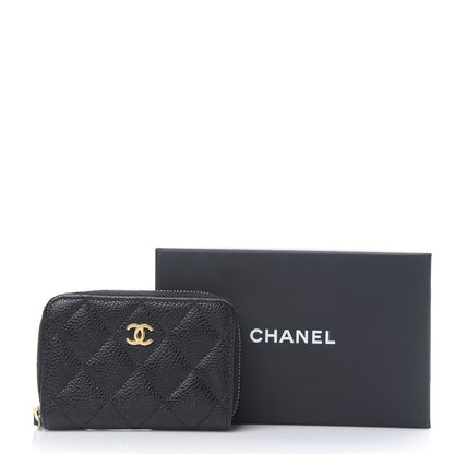 Chanel Caviar Quilted Zip Coin Purse Black 7 of 7