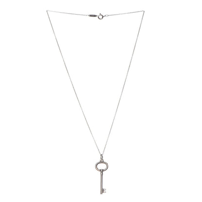 Tiffany Sterling Silver Oval Key Pendant Necklace 3 of 7