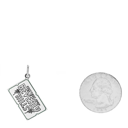Tiffany Sterling Silver Enamel Beverly Hills Postcard Charm Blue 2 of 5