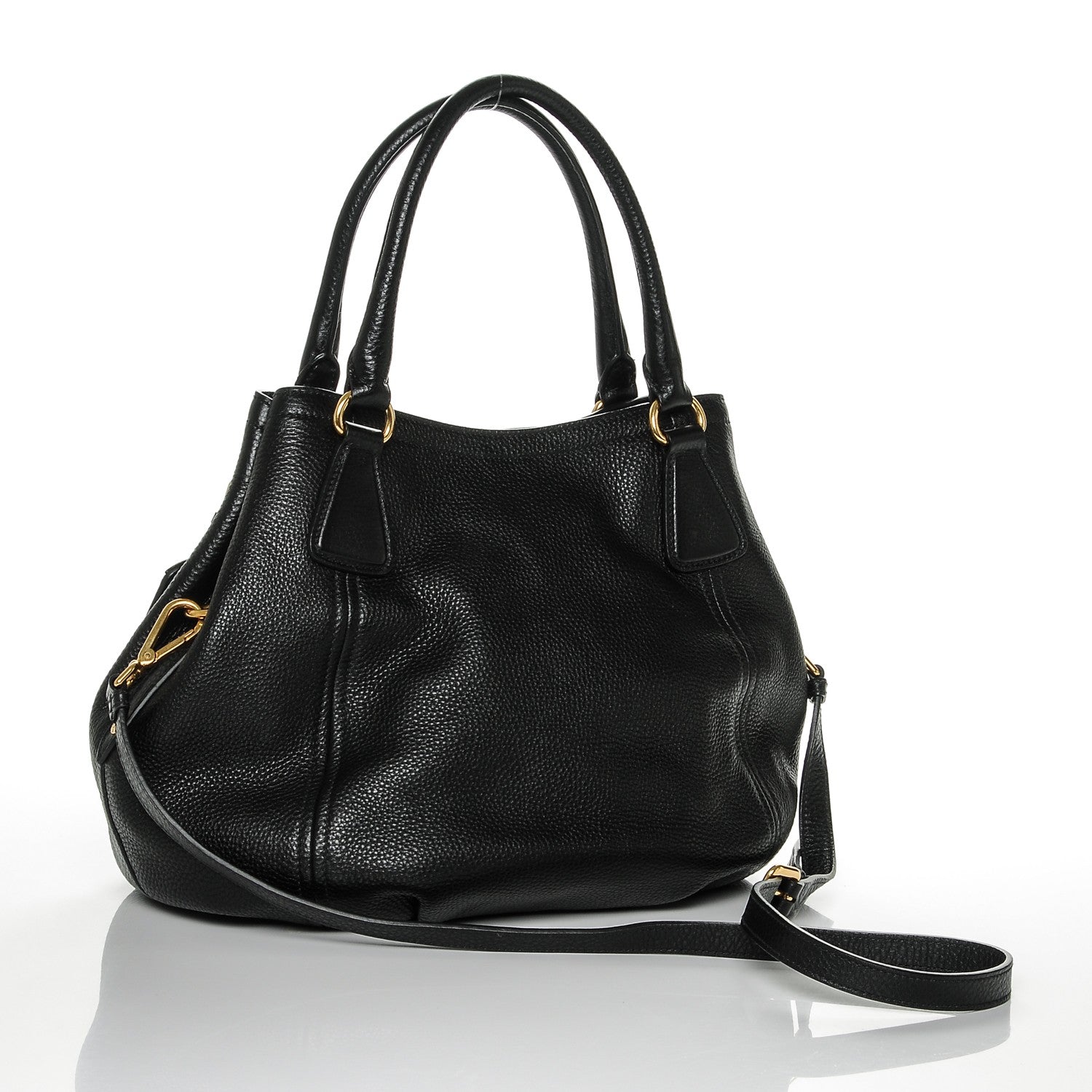 Prada Vitello Daino Tote Nero Black 3 of 6