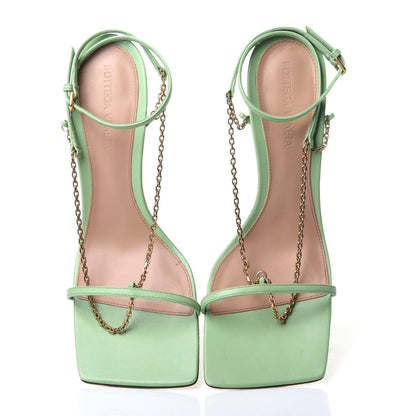 Bottega Veneta Lambskin Stretch Chain Strap 90mm Sandals 38.5 Pistachio 6 of 9