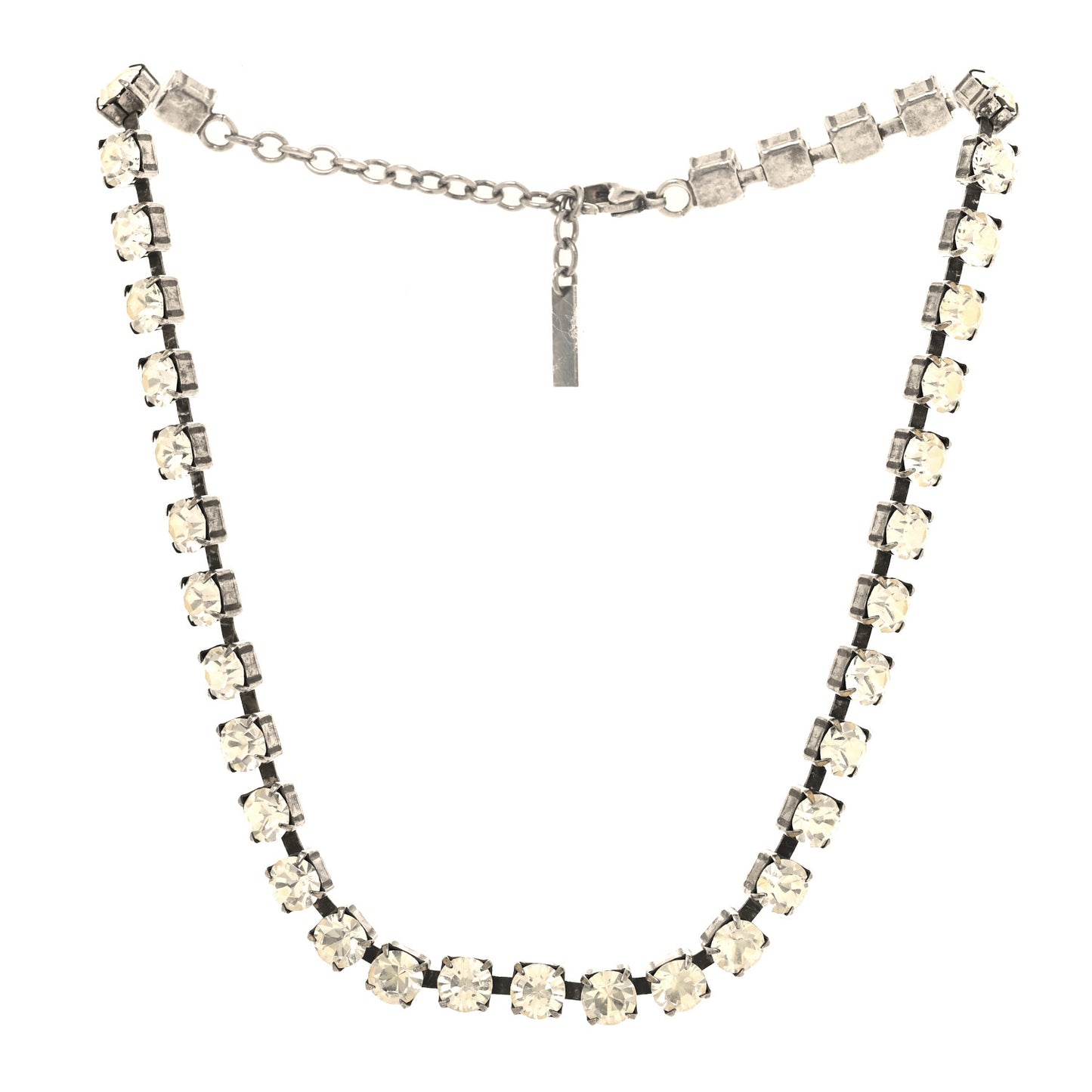 Crystal Link Necklace Silver