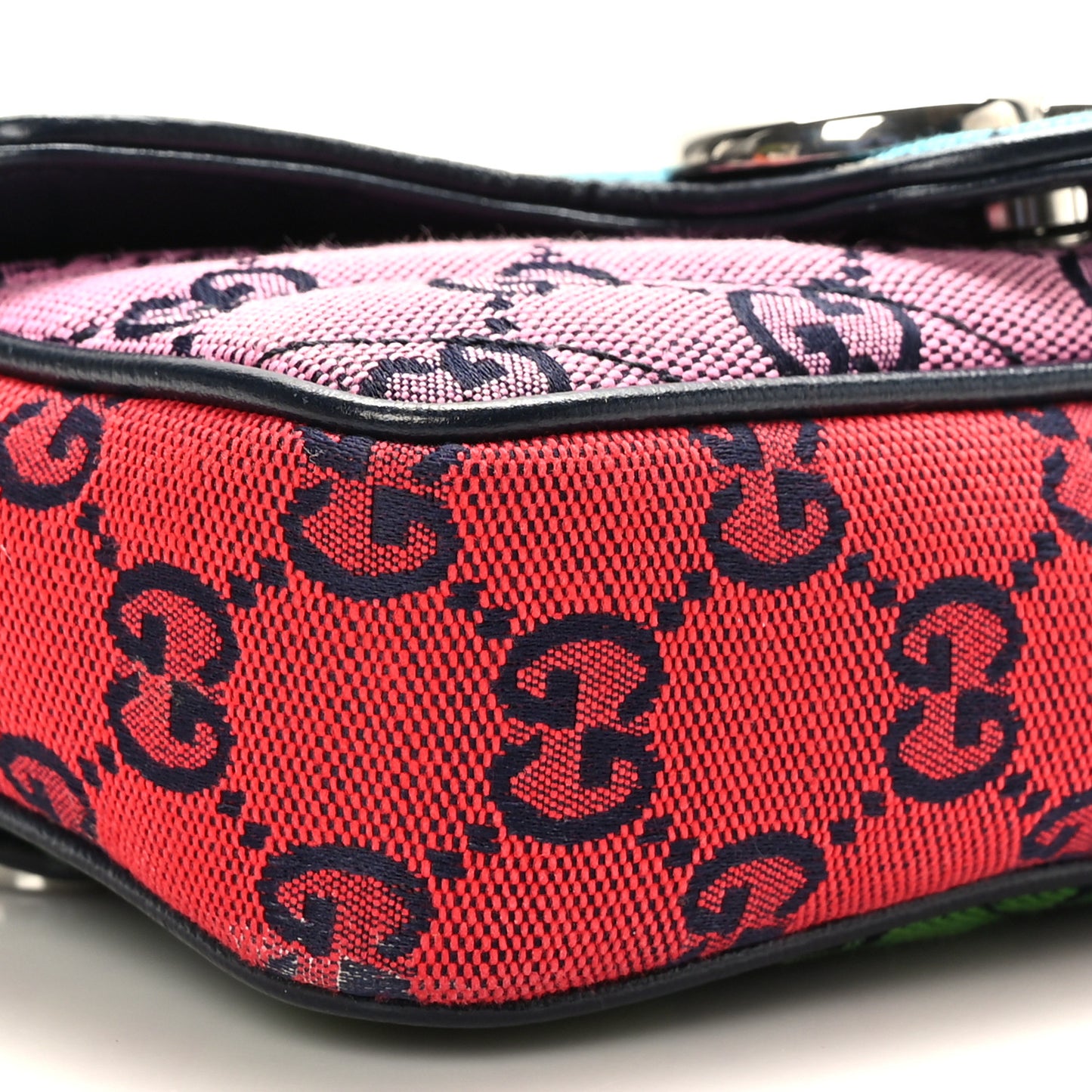 Monogram Multicolor Matelasse Diagonal Super Mini GG Marmont Shoulder Bag Light Blue Pink Blue Green Red