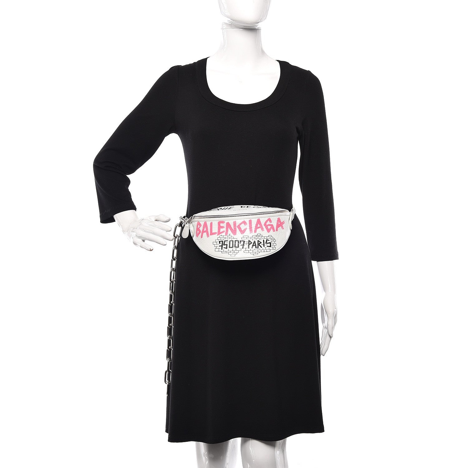 Balenciaga Agneau Arena Graffiti All Over XXS Souvenir Belt Bag White Multicolor 1 of 13