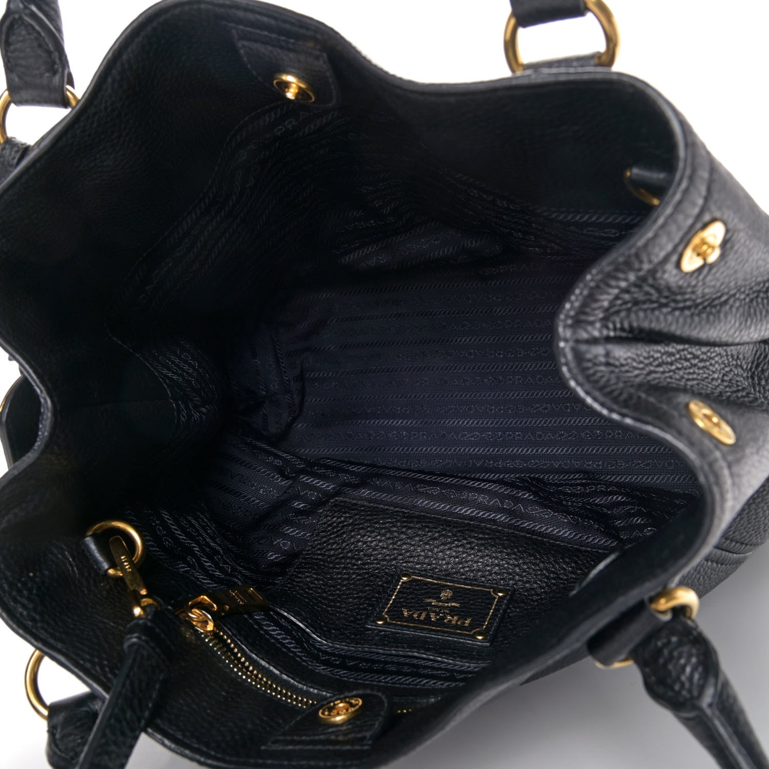 Prada Vitello Daino Tote Black 4 of 4