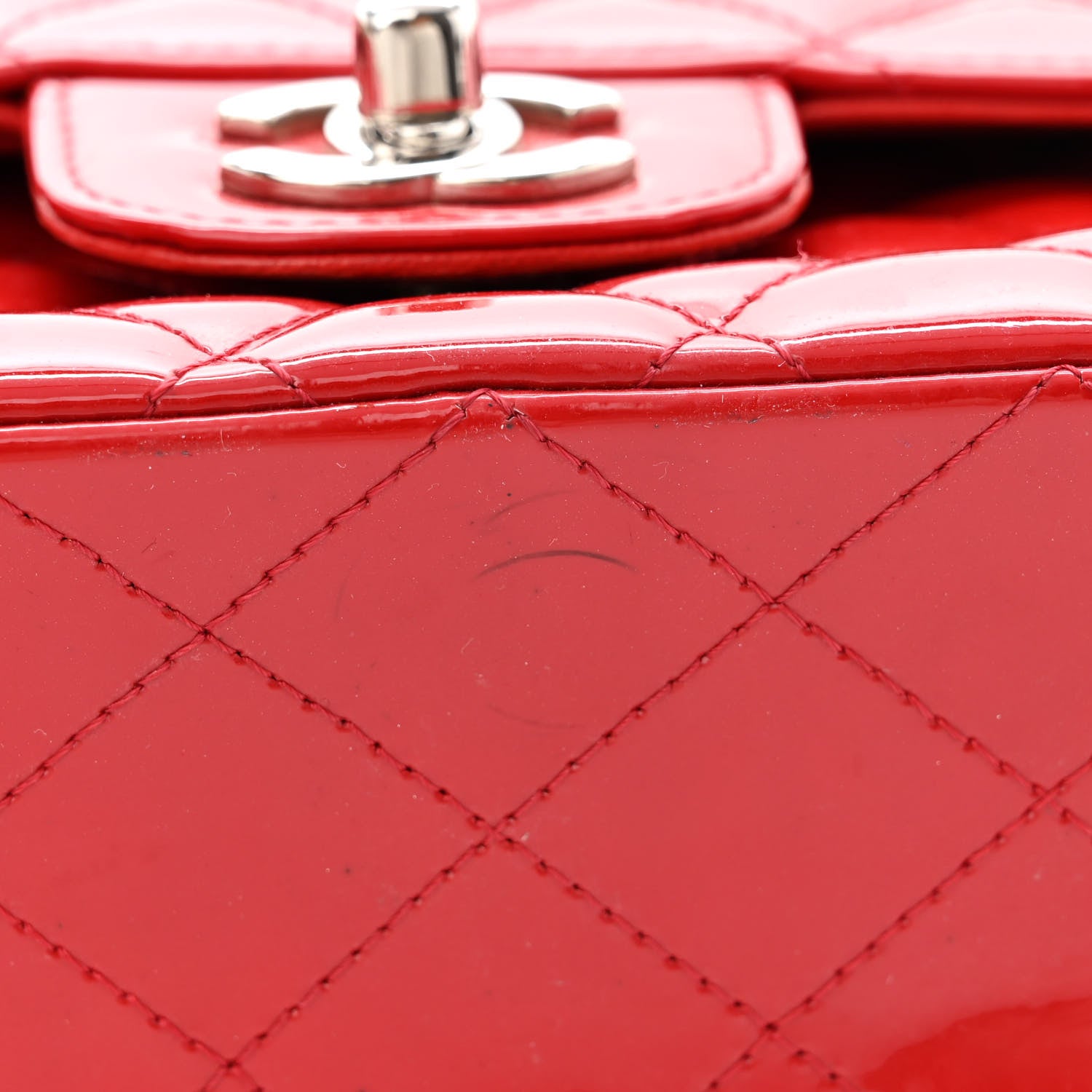 Chanel Patent Calfskin Quilted Medium Double Flap Red 20 of 20
