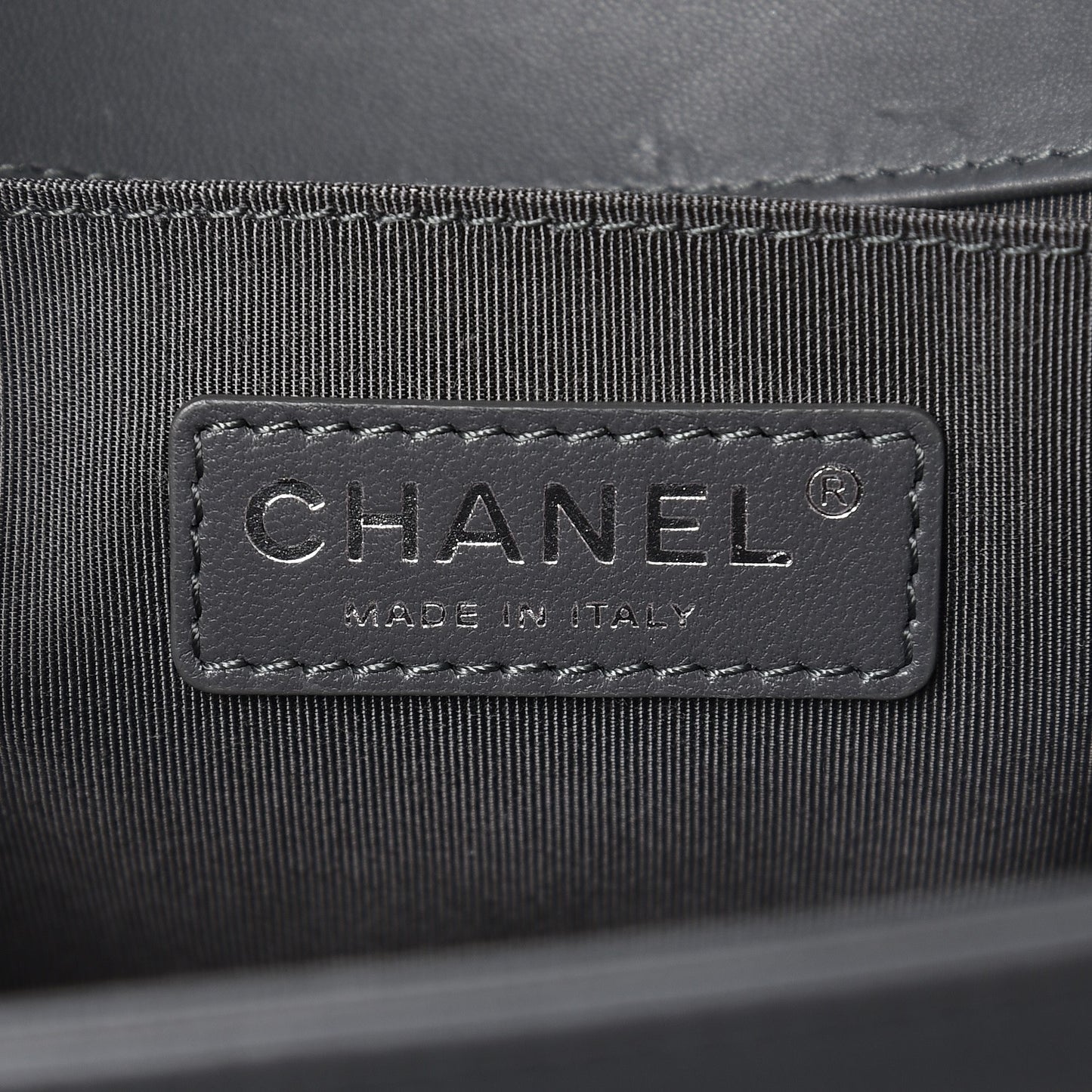 Lambskin Quilted Medium Boy Flap Dark Grey
