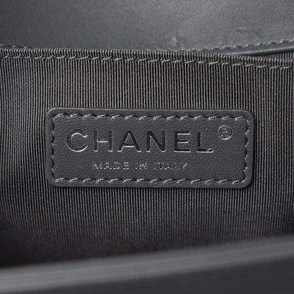Chanel Lambskin Quilted Medium Boy Flap Dark Grey 7 of 8
